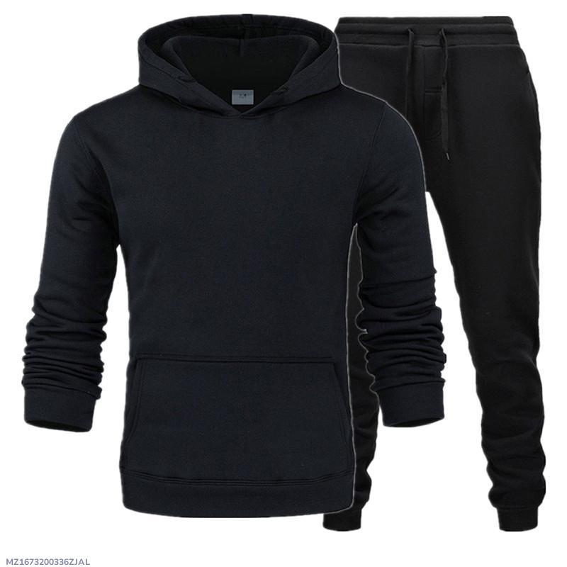 2 pcs mens,s fleece tracke suit plane zipper